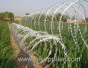 Hot Dipped Galvanized Razor Barbed Wire , Silver High Security Fencing