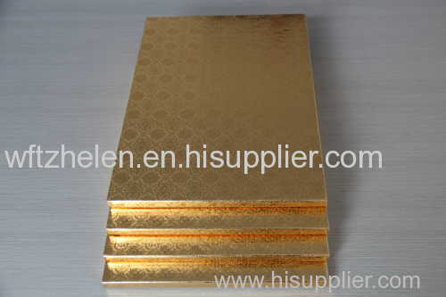 Golden Rectangular Corrugated Paper Cake Boards