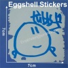 So Cute Blue Color Printed Arts Egg Shell Sticker Label,7x7 cm Size Eggshell Stickers Customized