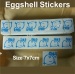 printed arts egg shell sticker label customized