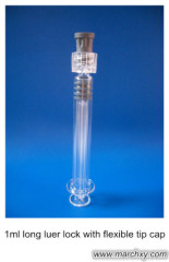 1ml long luer lock with flexible tip cap