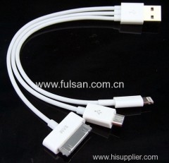 3 in 1 usb cable colorful usb charger cord usb multi charge cable