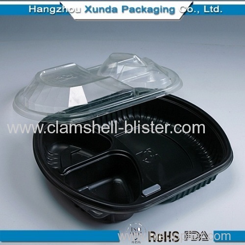 Divider plastic container with separate lid