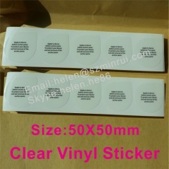 200 Micron Thick Self Adhesive Waterproof Clear Vinyl Sticker,Water Droplets Shape Fixable Transparent Label