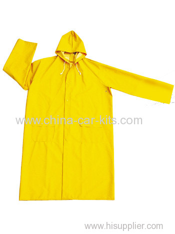 0.32MM PVC/POLYESTER Long Raincoat in Yellow