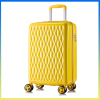 New model yellow ABS suitcase rhombus cute carry on luggage set