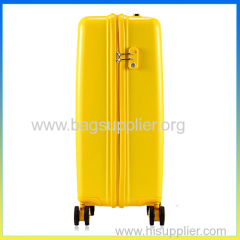 New model yellow ABS suitcase rhombus cute carry on luggage set