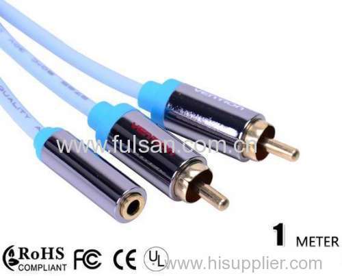 Hot Selling 3.5mm Male to 2RCA Female Stereo Audio Cable Adapter