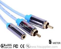 2RCA Male to 3.5mm Female Audio Jack Y Splitter Cable