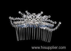 Exquisite craftsmanship Crystal Bridal Jewelry hair comb with crystal bead T00046