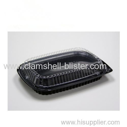 Disposable plastic vegetable or salad packaging boxs with cover