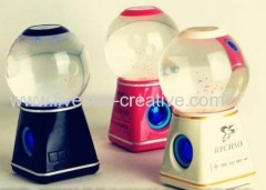 Newest Design LED Crystal Water Ball Portable Wireless Bluetooth USB Speaker with SD card