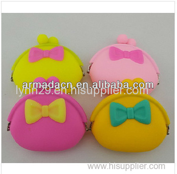 Newest silicone coin purse with bowknot design