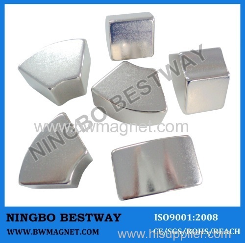 Arc Neodymium Magnet N35 R40*r20*8*22.5mm Ni coating