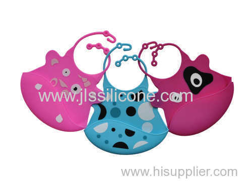 Red cute child silicone baby bibs 