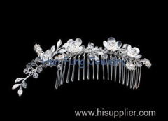 2012 hot selling Crystal Bridal Jewelry hair comb with flower accessoriesT00053