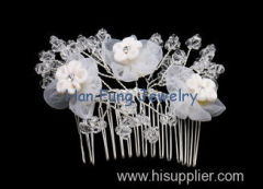 unique flower-shape hair comb with Crystal Bridal Jewelry TL90143