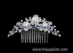 pearl hair comb Crystal Bridal Jewelry with silver plating for women TL2504