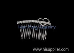 Specia designed Crystal Bridal Jewelry hair comb with heart shapeT9907-1