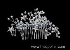 Exquisite craftsmanship Crystal Bridal Jewelry hair comb with silver plating TL90143