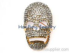 Brass Fabric Crystal Rhinestone Wedding Bridal Jewelry Brooches For Women BXZ10003