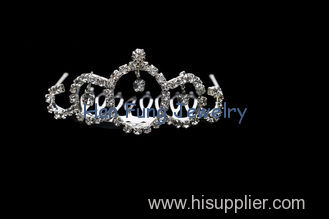 OEM / ODM Rhinestone Tiaras And Crowns Exquisite Craftsmanship Bridal Tiaras And Crowns Silver Plated H205