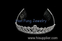 Vintage Style Princess Crown With Crystal Exquisite Craftsmanship Silver Plated Bridal Tiaras And Crowns KM-159