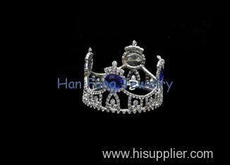 Unique Design Princess Tiara 925 Sterling Silver Plated With Blue Crystal Fashion Bridal Tiaras And Crowns TR3119