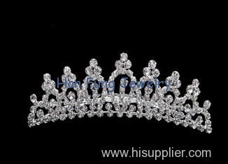 Exquisite Craftmanship Crystal Bridal Tiaras And Crowns With Silver Plating KM-108