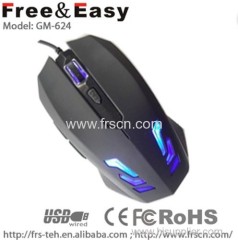 Adjustable 2000 DPI Optical 6D Gaming Mouse with Multicolor Breath LED Light