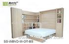 king MDF Modern Vertical Double Wall Bed with Table / Bookshelf