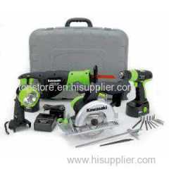 Kawasaki 18-Volt NiCad Cordless Power Tool Kit (4-Tool)