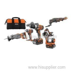 Ridgid 18-Volt Hyper-Lith Combo Kit with 18-Volt JobMax Console (5-Piece)