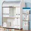 white Wooden Storage Cabinets With Doors , Space saving commercial furniture Cabinet