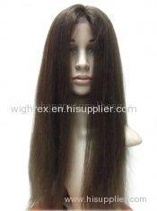 Brown Long Centre Part 100% Remy Human Hair Full Lace Wigs for Lady