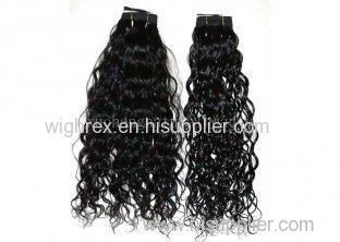 100 Brazilian Custom Black Water Wave Non Remy Human Hair Extensions