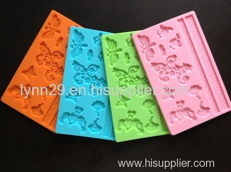 Dragonfly and Butterfly design silicone mold for fondant