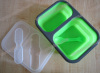 Food grade double lattice silicone foldable lunch box