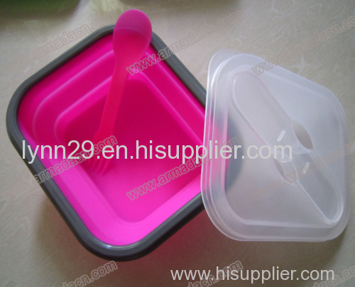 Food grade Single cup silicone collapsible lunch box