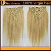 Straight Wave Golden Real Hair Clip In Hair Extensions for Short Hair -18 inch
