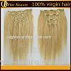 Straight Wave Golden Real Hair Clip In Hair Extensions for Short Hair -18 inch