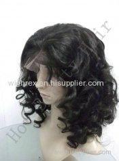 Curly Hand Tied 100% Remy Shoulder - Length Human Hair Front Lace Wigs