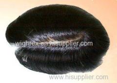 OEM Short Black Straight Chinese Human Remy Top Closure Toupee for Men