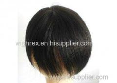 Mens Short Black Straight 100% Chinese Human Remy Top Closure Toupee