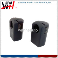 Plastic ball socket/end fitting for gas spring/strut