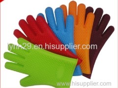 heat and slip resistant silicone gloves with five fingers