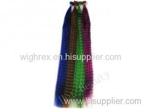 Striped Straight Colored Synthetic Plume Feather Hair Extensions for Lady