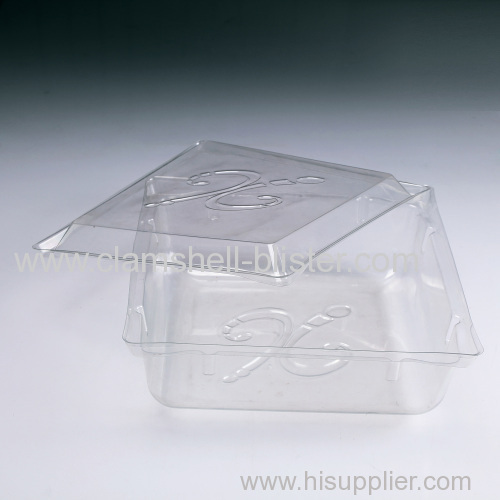 Clear food plastic blister clamshell packaging container with cover