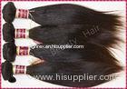 Black Remy Virgin Human Hair Extensions , Peruvian Straight Hair