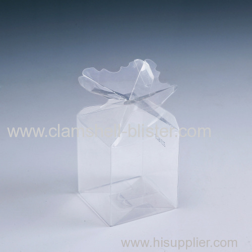 Transparent plastic folding gift blister packaging box